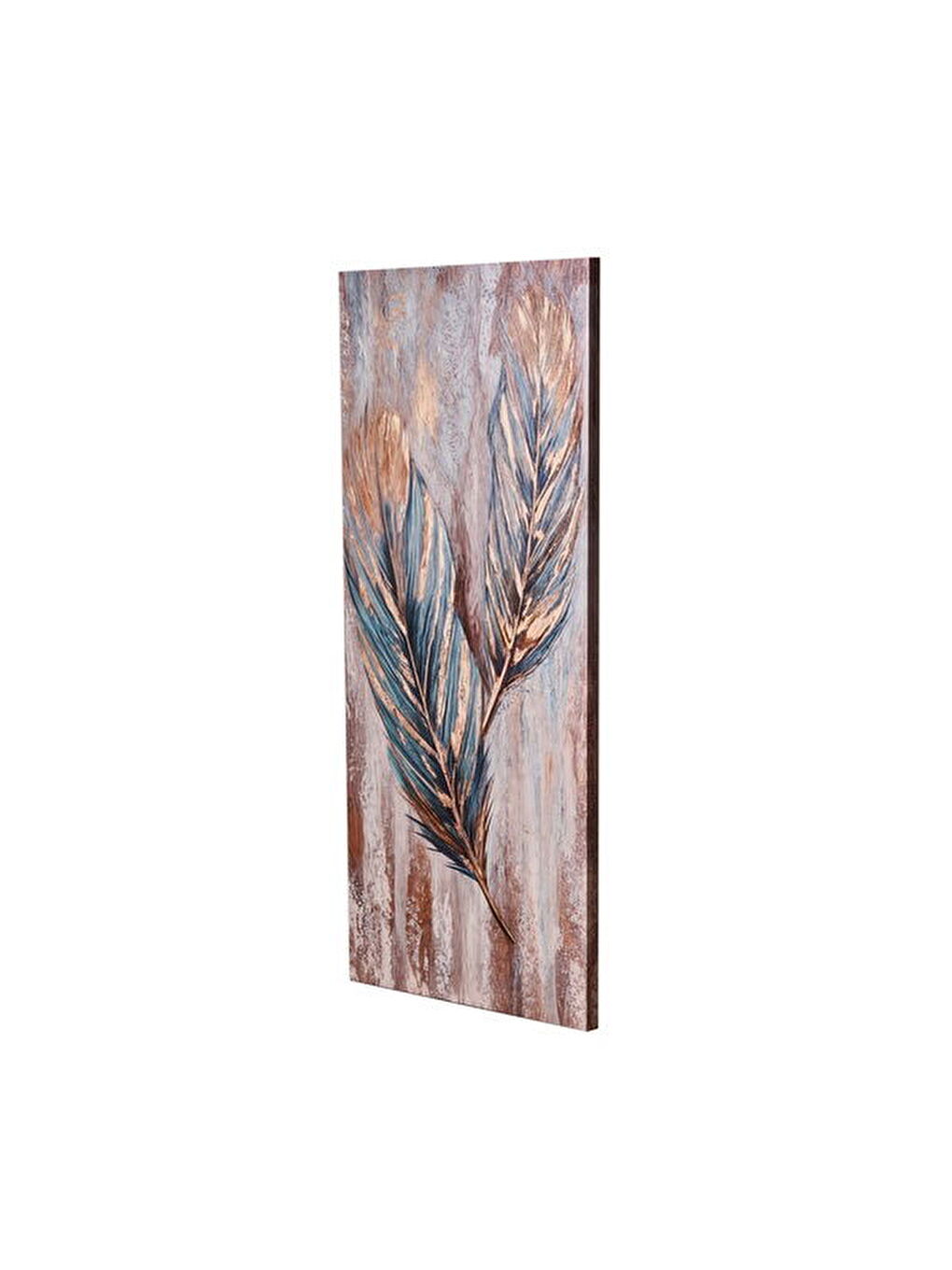 Karışık Deco Leaf Kanvas Tablo - Renkli - 50x120 cm-2