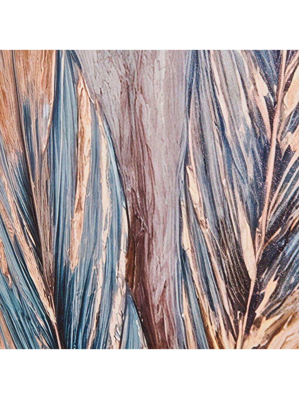 Karışık Deco Leaf Kanvas Tablo - Renkli - 50x120 cm-3