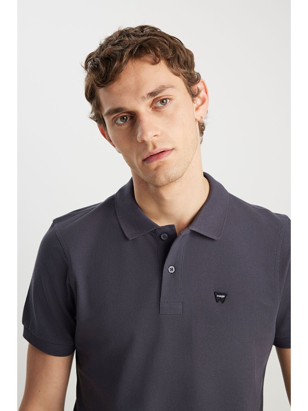 %100 Pamuk Regular Fit Normal Kesim Antrasit Polo Yaka Tişört-3