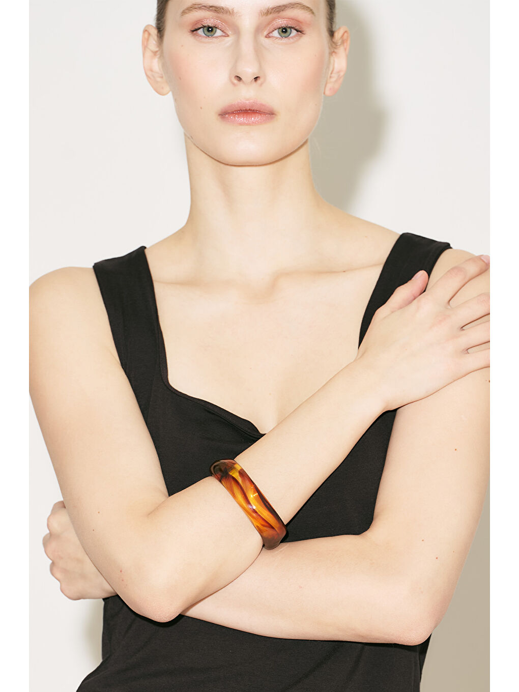 Sarı Geometrik Amber Bileklik Amber