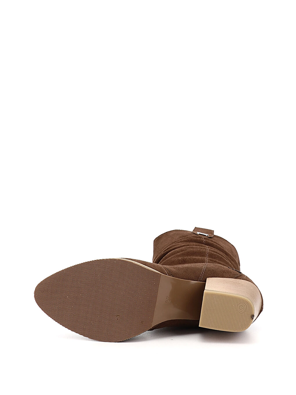 Kahverengi Kadın AÇIK KAHVERENGİ Sivri Burun Kalın Topuklu Kovboy Çizme-3