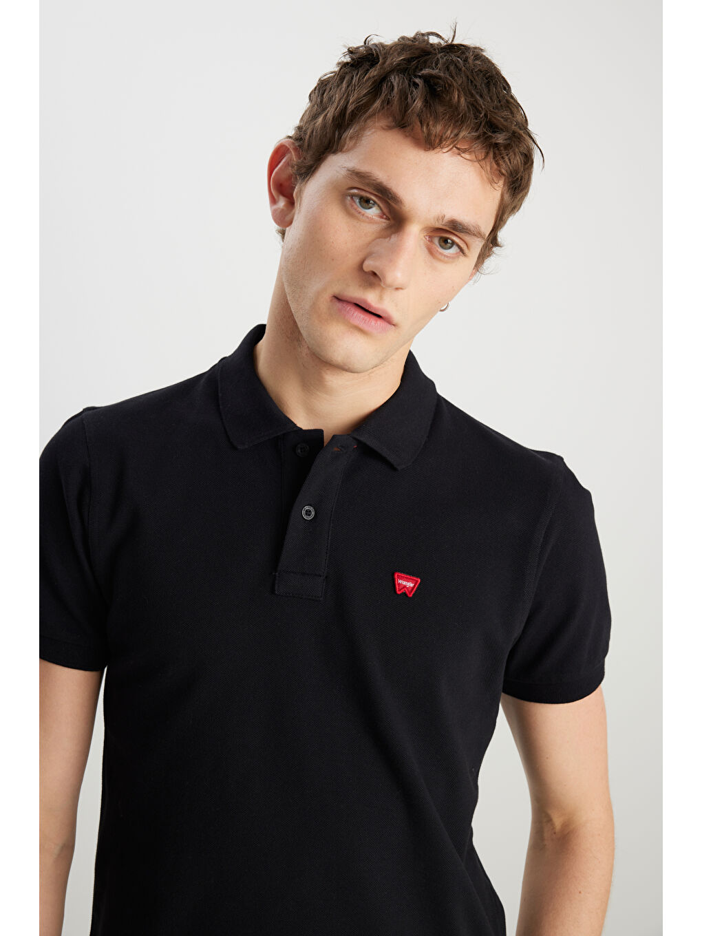 %100 Pamuk Regular Fit Normal Kesim Siyah Polo Yaka Tişört-3