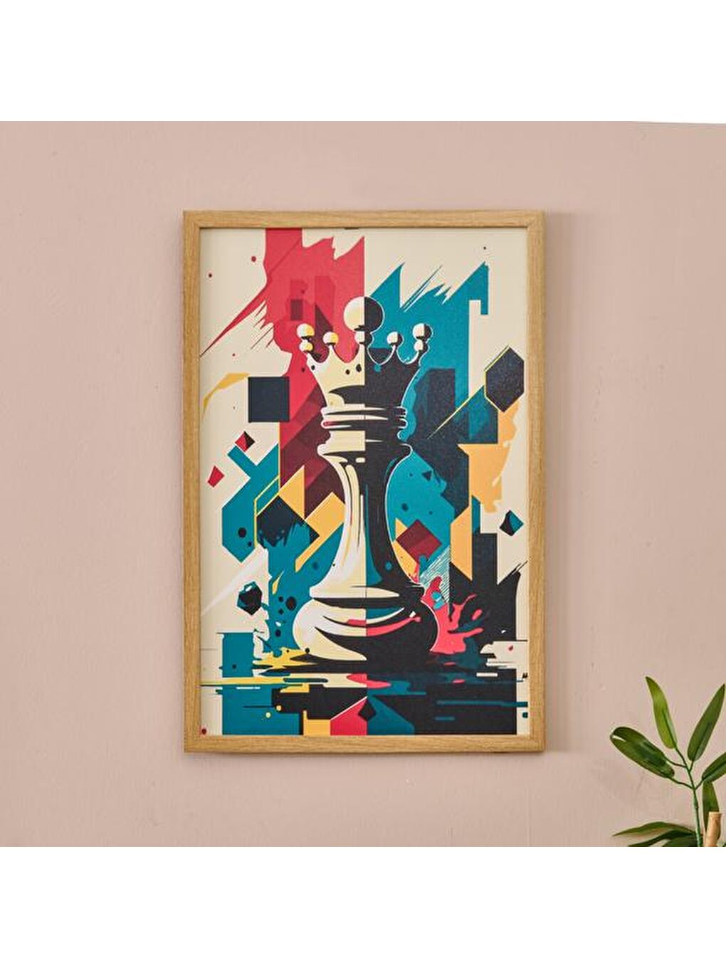 Karışık Deco Şah Pano Tablo - Renkli - 40x60 cm