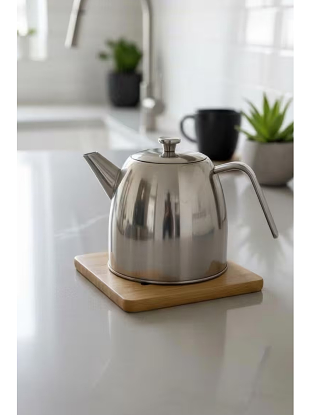 Bej Bambu Çizgili Yuvarlak ve Kare Nihale, Bambu Nihale Tencere, Tava, Çaydanlık Altı Altlık, 17 Cm-7