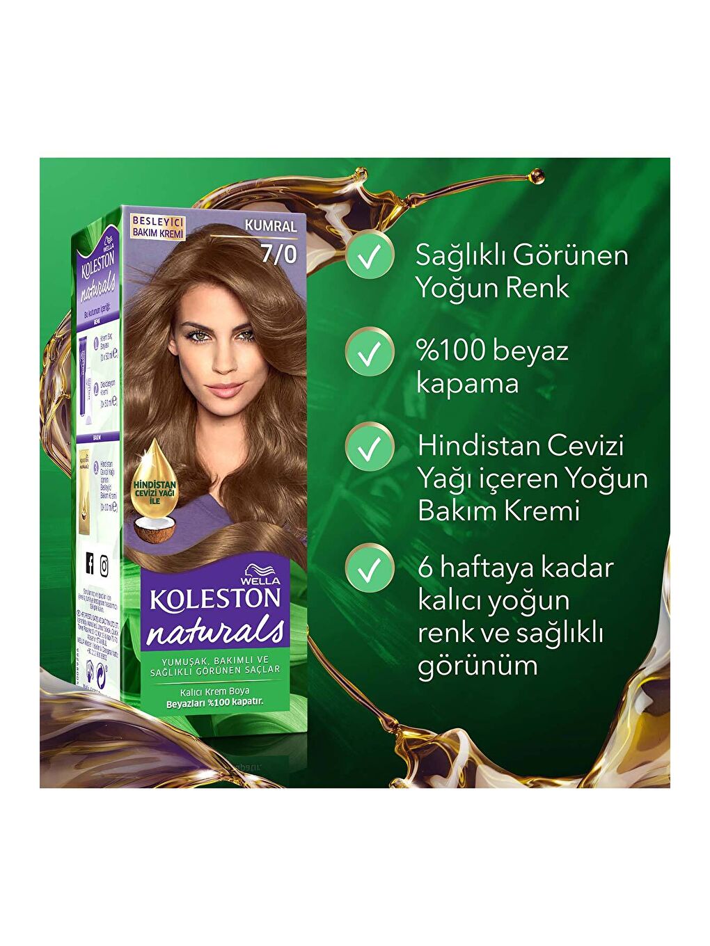 Wella Renksiz Koleston Naturals Saç Boyası 7/0 Kumral - 6