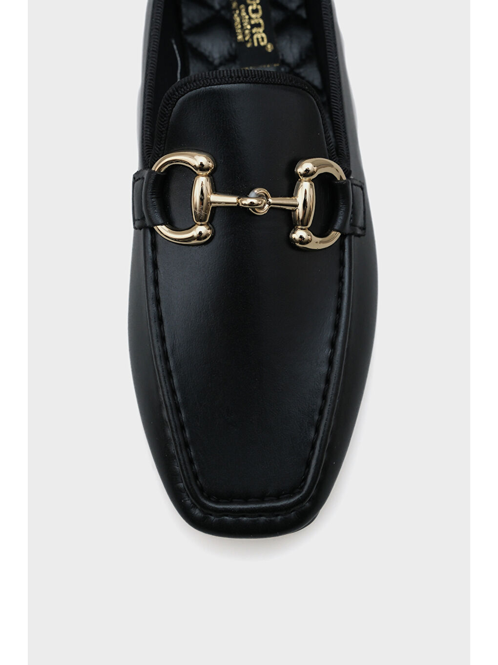 Siyah Candi Metal Tokalı Kadın Loafer-2