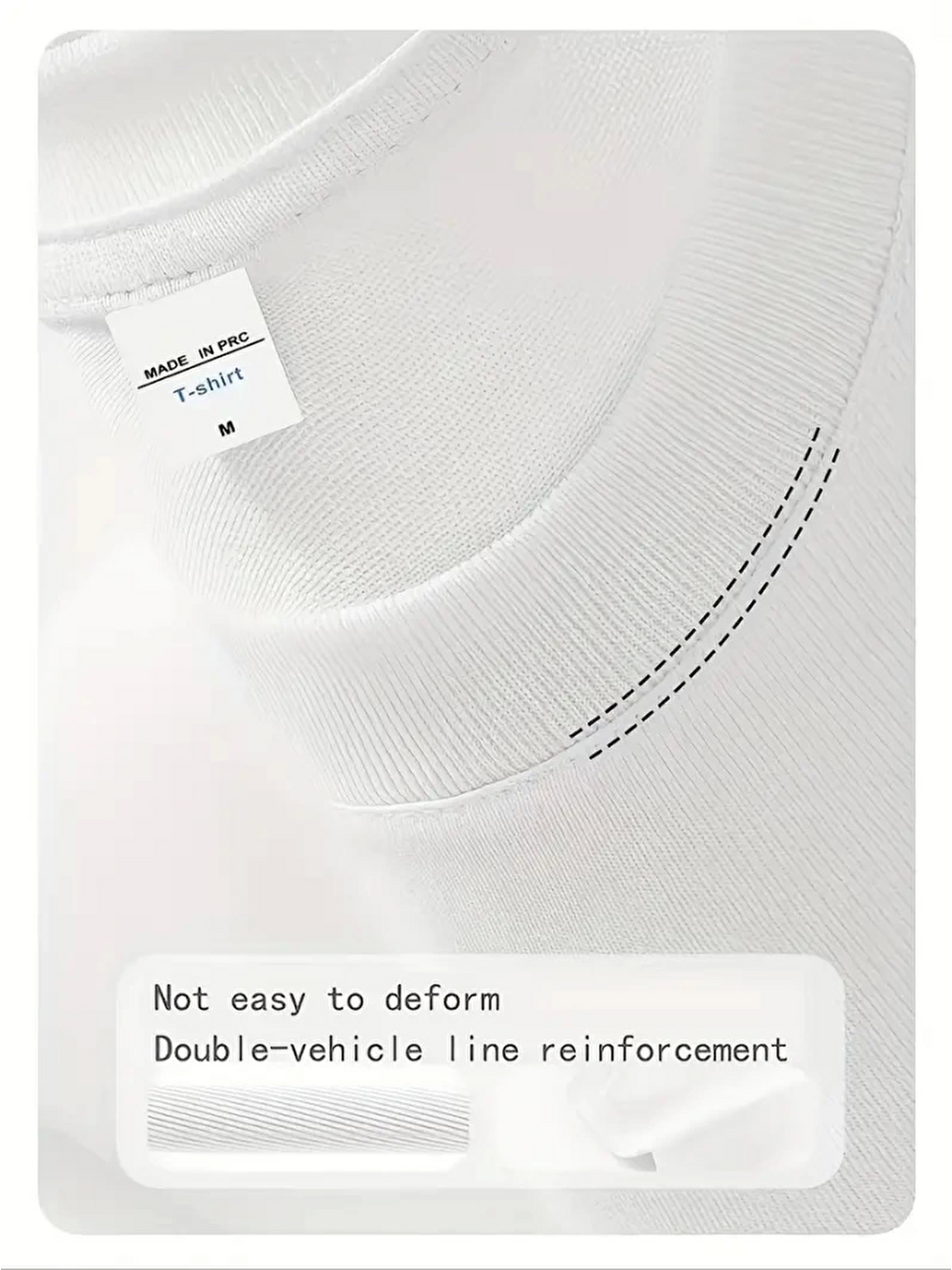 Baskılı Oversize Bisiklet Yaka T-shirt - Beyaz-3
