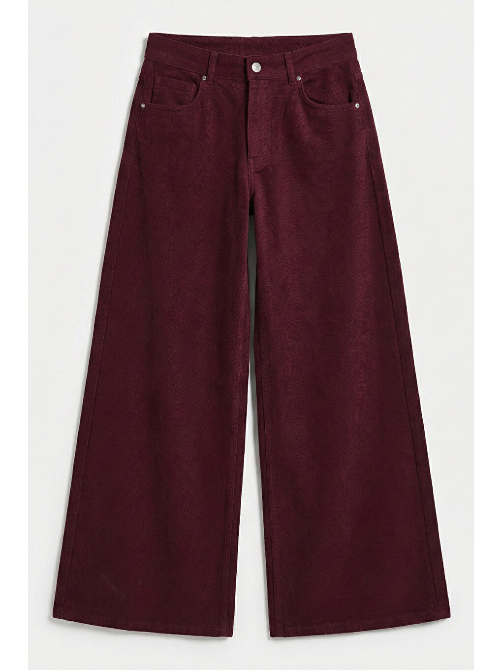 Kadın Bordo Renk Hera 7s6-35 Palazzo Fit %100 Pamuk Denim Jean-2