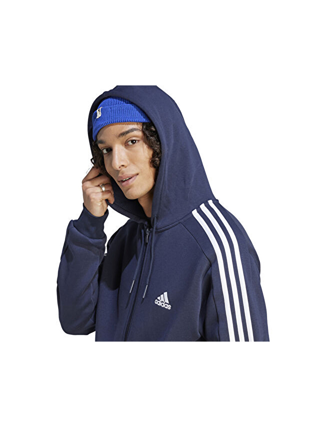 M 3s Fl Fz Hd Erkek Fermuarlı Sweatshirtıj6478 Mavi-3