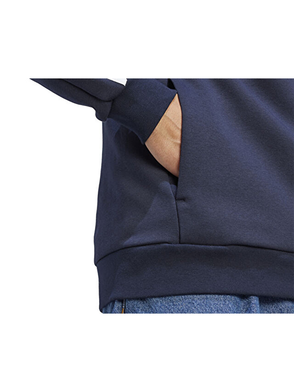 M 3s Fl Fz Hd Erkek Fermuarlı Sweatshirtıj6478 Mavi-4