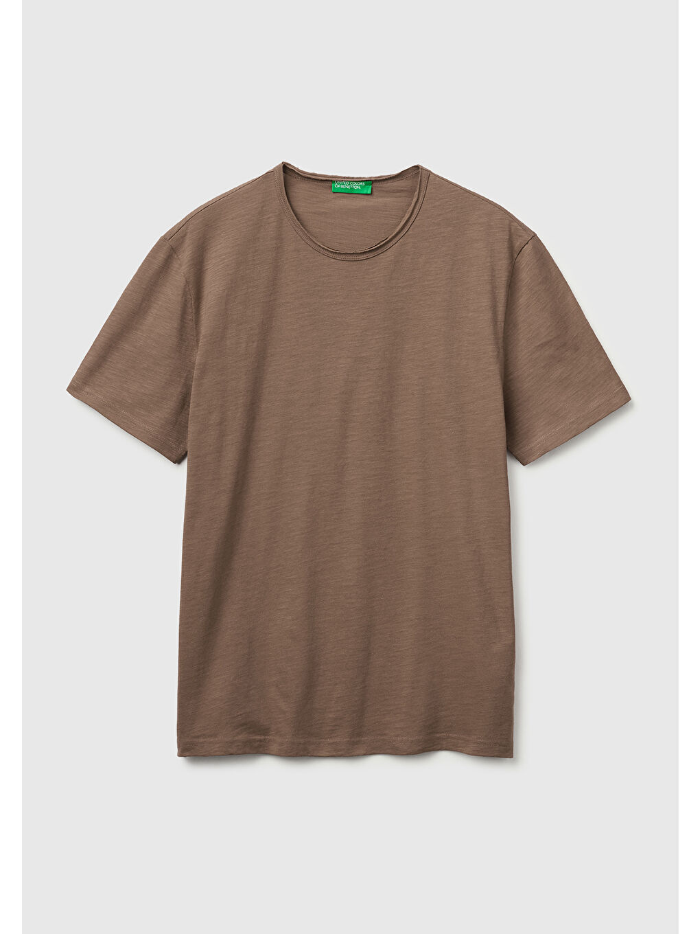 Erkek Kahverengi  %100 Pamuk Regular Fit Bisiklet Yaka T-Shirt