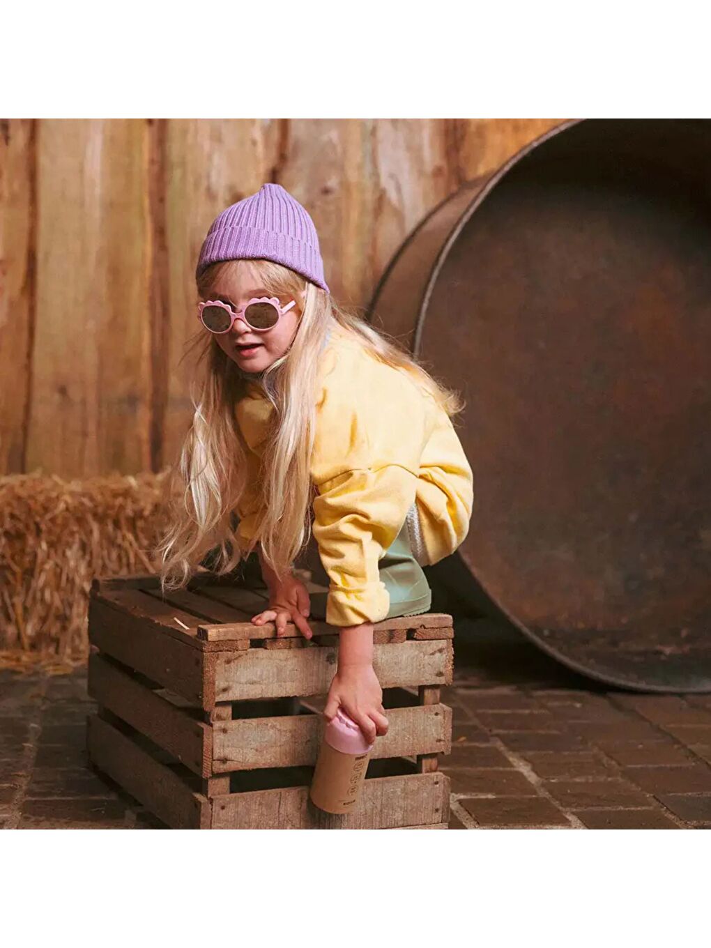 Pembe Lion Güneş Gözlüğü 1-2 Yaş Bubble Gum-5