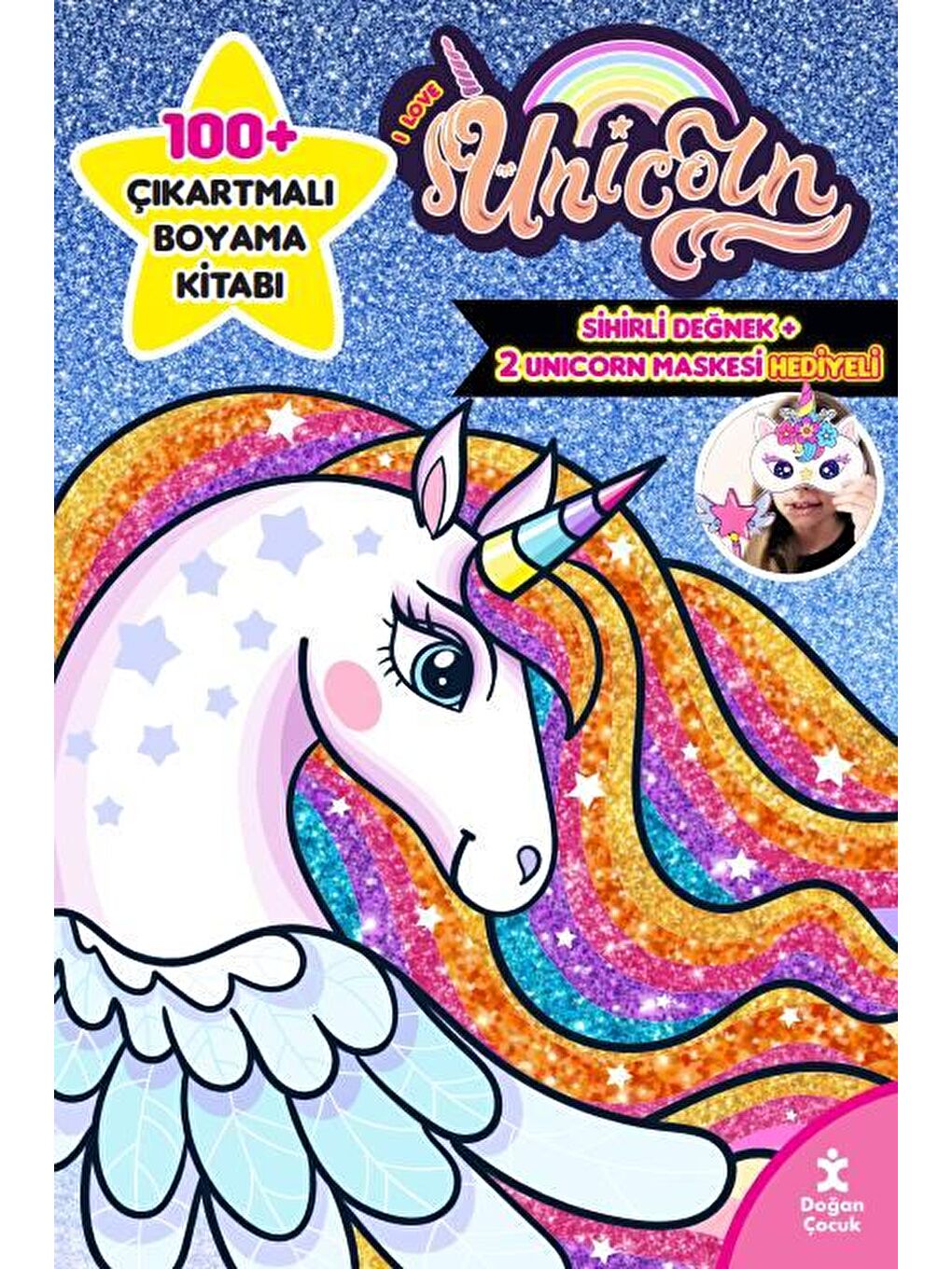 Doğan Çocuk I Love Unicorn 100+ Çıkartma Hediyeli Boyama Kitabı -