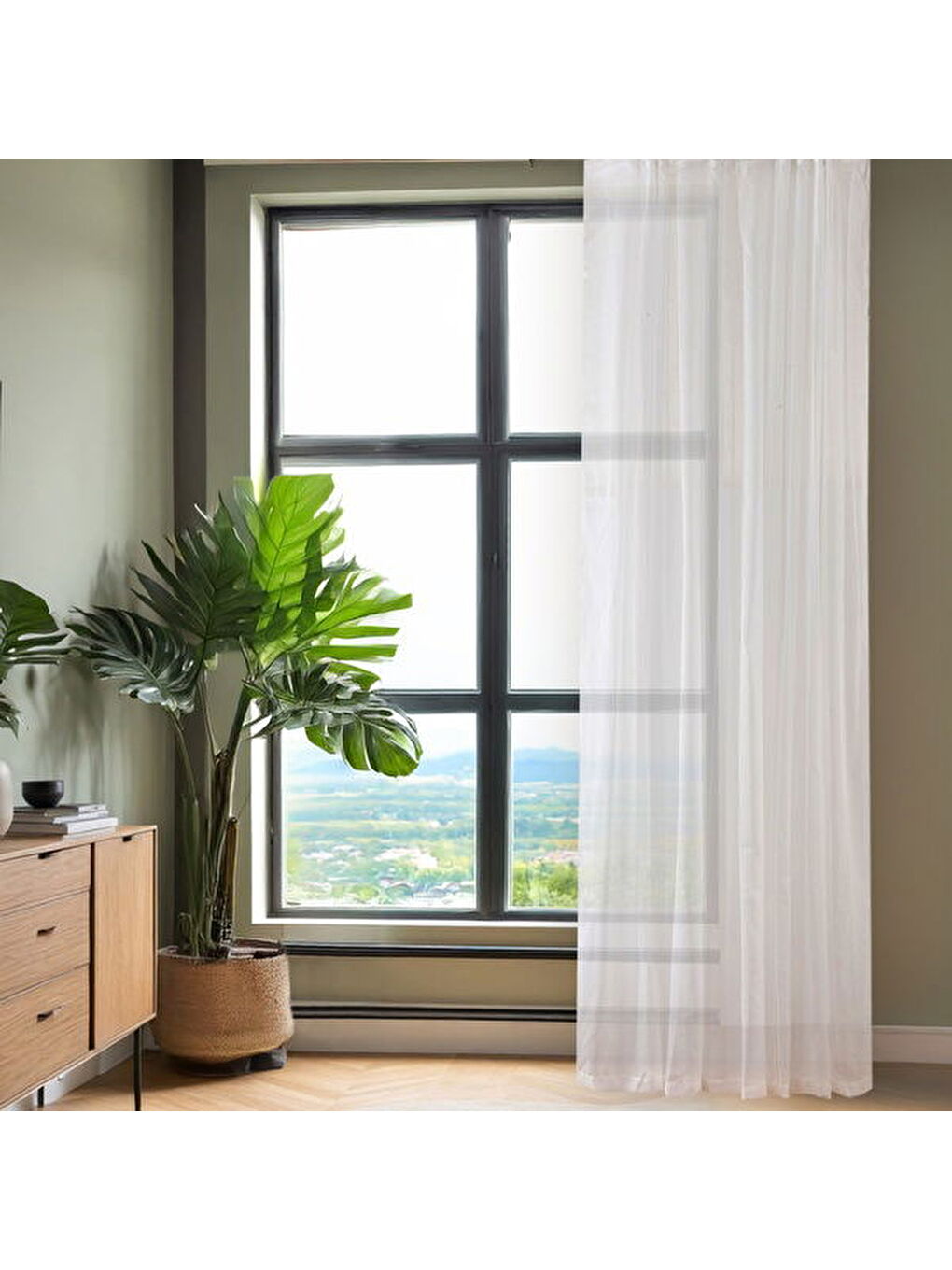 Evidea Soft Daisy Tül Perde - Ekru - 300x270 cm