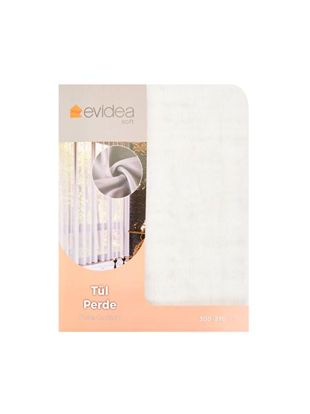 Evidea Soft Daisy Tül Perde - Ekru - 300x270 cm - 1