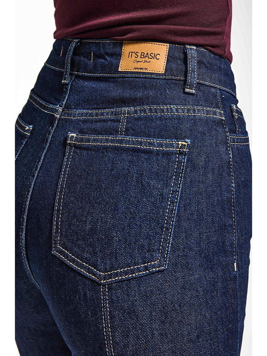 Kadın İndigo 7s6-50 Flare Fit Viskon Kumaş Elastan Denim Jean-3