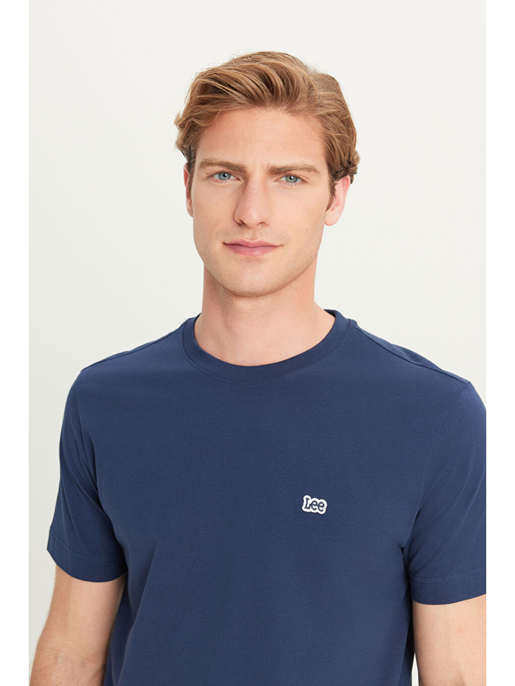 Regular Fit Normal Kesim Bisiklet Yaka Pamuklu Lacivert Tişört-3