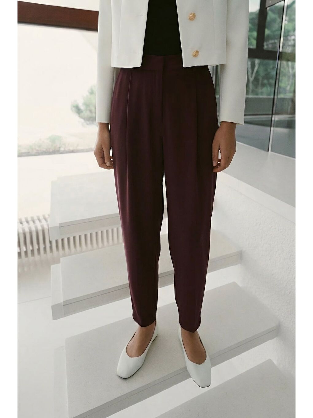 Talia Havuç Pantolon - Mürdüm-1