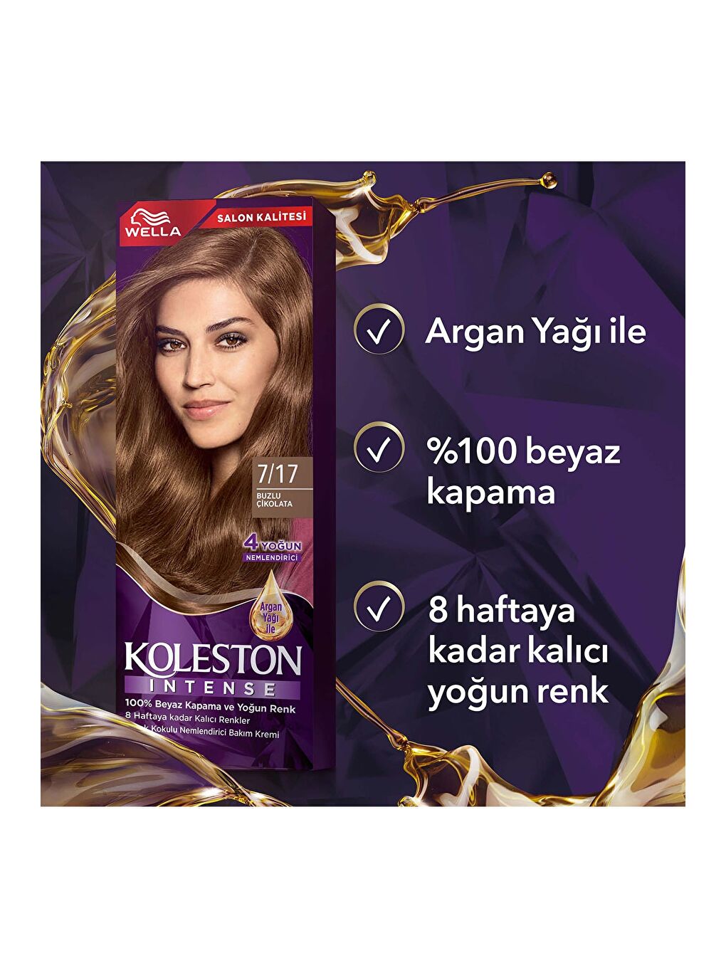 Wella Renksiz Koleston Intense Saç Boyası 7/17 Buzlu Çikolata - Salon Kalitesi - 5