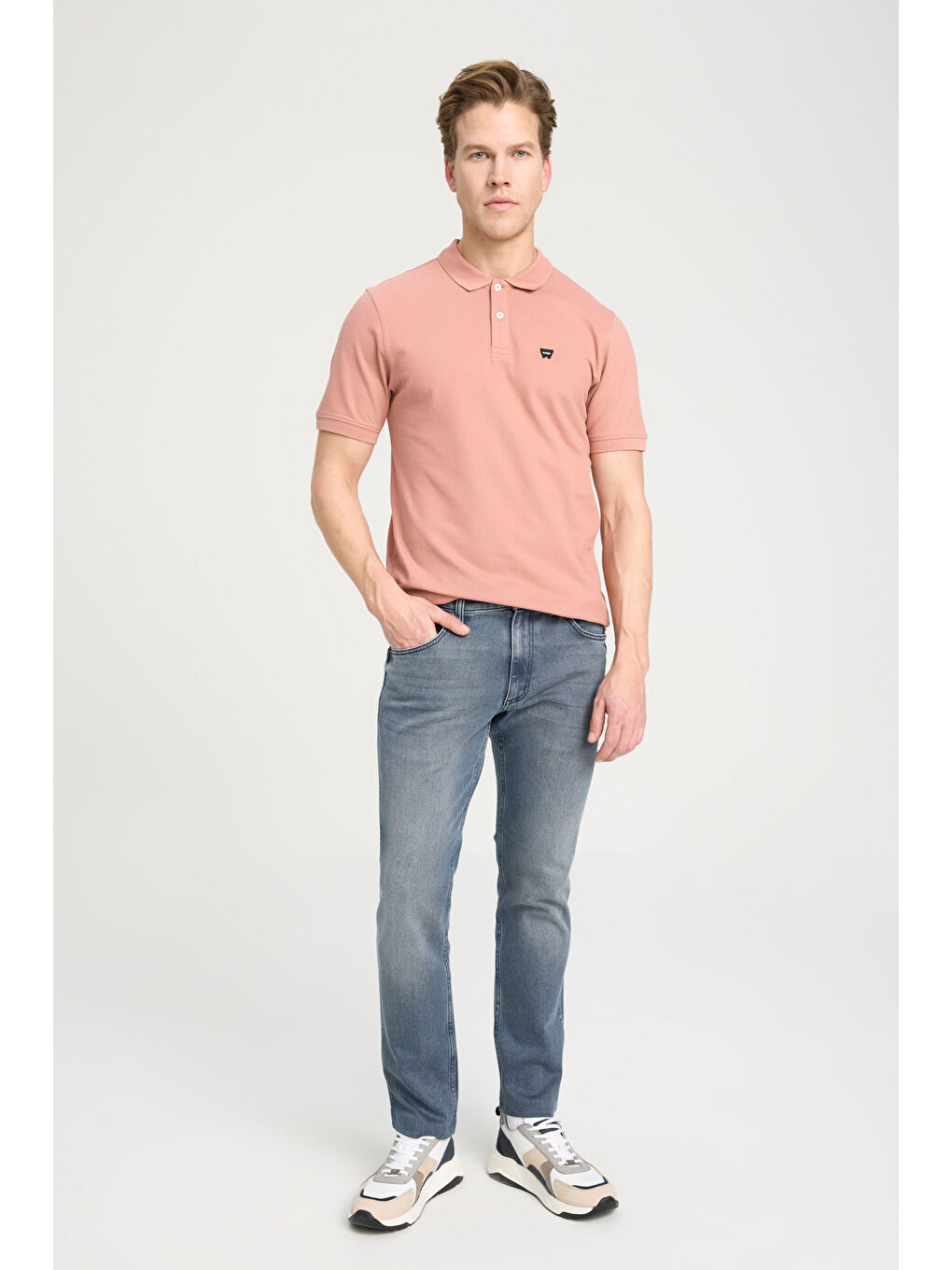 Pembe Regular Fit Normal Kesim Polo Yaka %100 Pamuk Gül Kurusu Tişört-2
