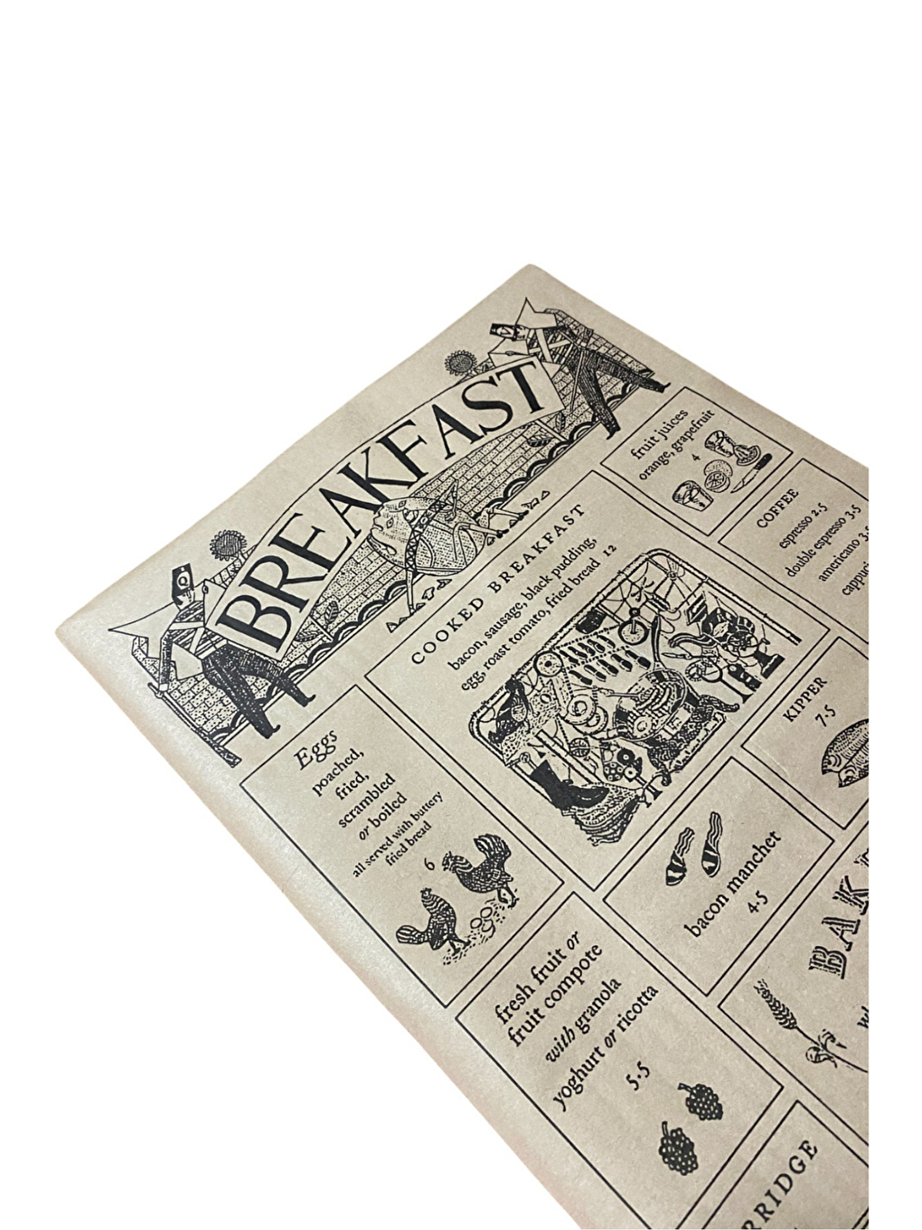 Bej Vintage Desenli Breakfast Kahvaltı Servis Ve Sunum Kağıdı 37x28 Cm 150 Adet-4