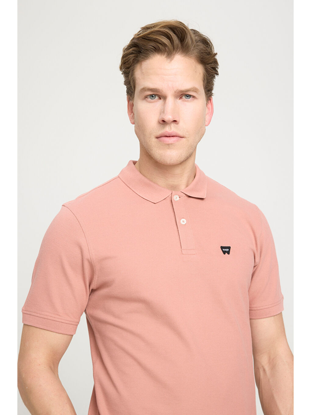 Pembe Regular Fit Normal Kesim Polo Yaka %100 Pamuk Gül Kurusu Tişört-3