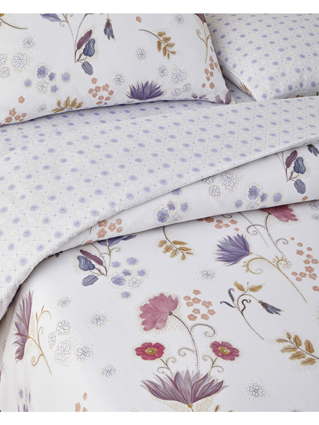 Misty Dream Dijital Baskılı Kolay Ütülenir Çift Kişilik Nevresim Takımı 200x220 cm Mor-5
