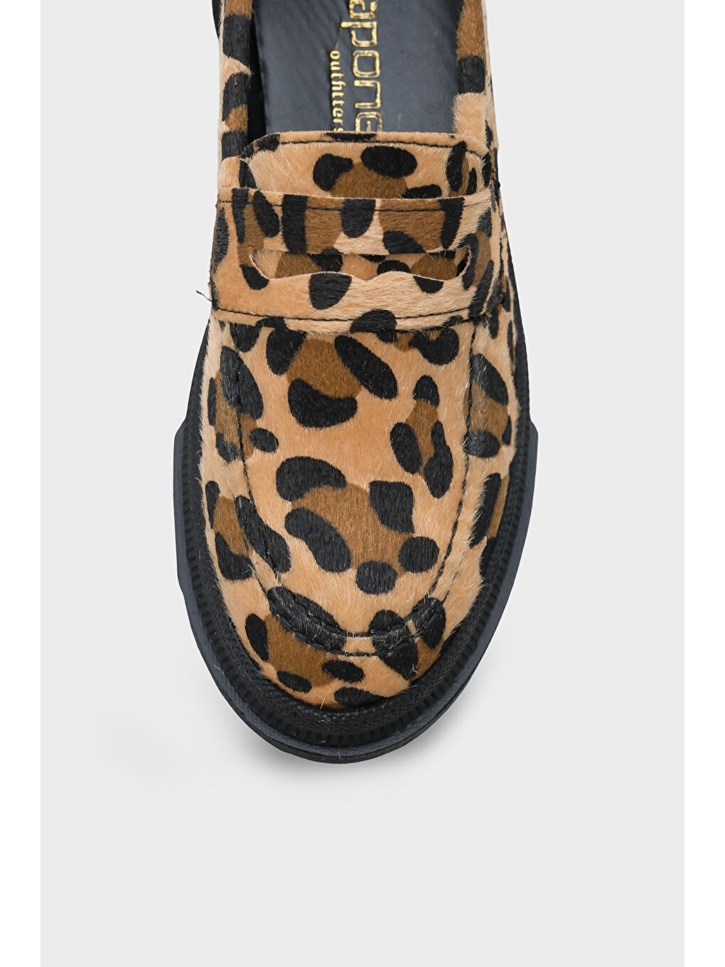 Karışık Fania Oval Burunlu Trak Tabanlı Rugan Kadın Loafer-2