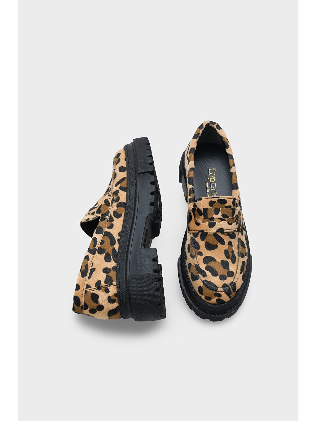 Karışık Fania Oval Burunlu Trak Tabanlı Rugan Kadın Loafer-4