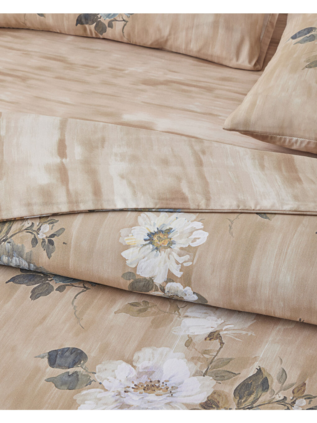 Rose Bright Dijital Baskılı Kolay Ütülenir Çift Kişilik Nevresim Takımı 200x220 cm Kahverengi-2