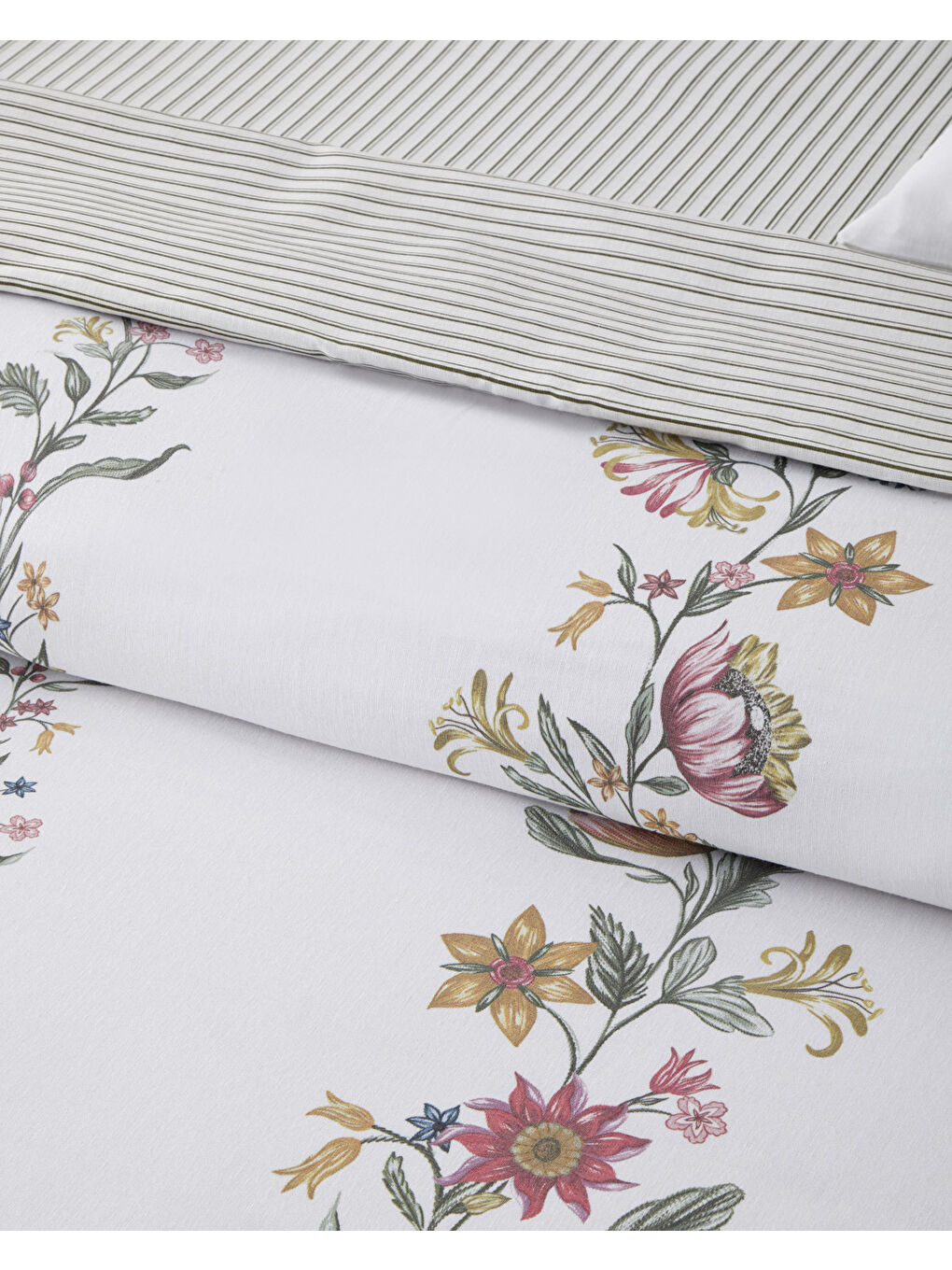 Fioreline Dijital Baskılı Kolay Ütülenir Çift Kişilik Nevresim Takımı 200x220 cm Yeşil-Sarı-2