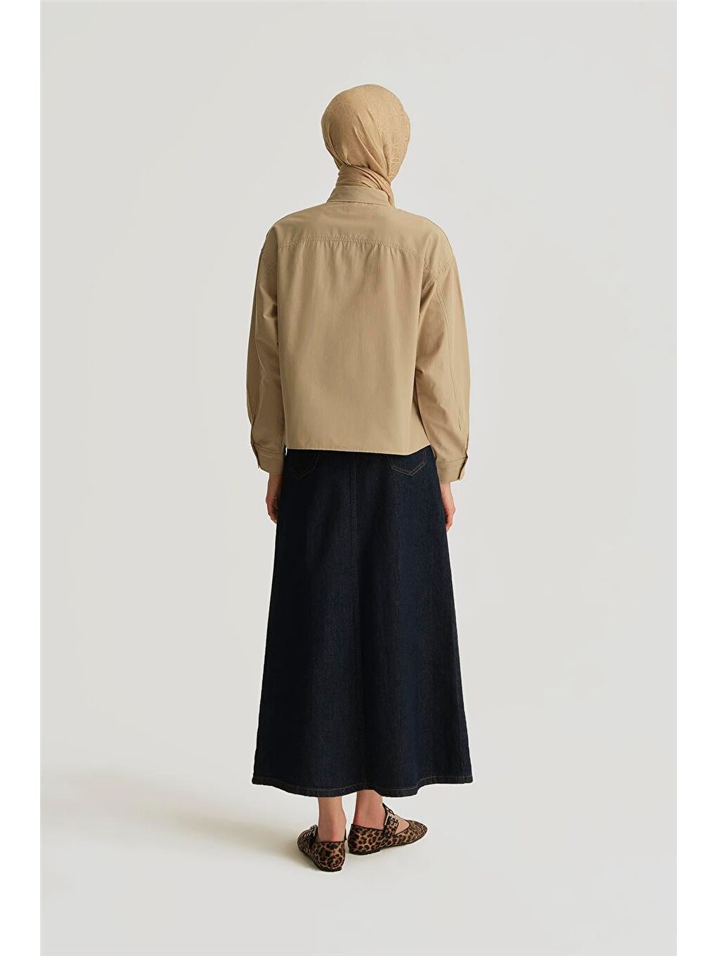 Bej Oversize Gömlek 25Yh3667 Taş-3