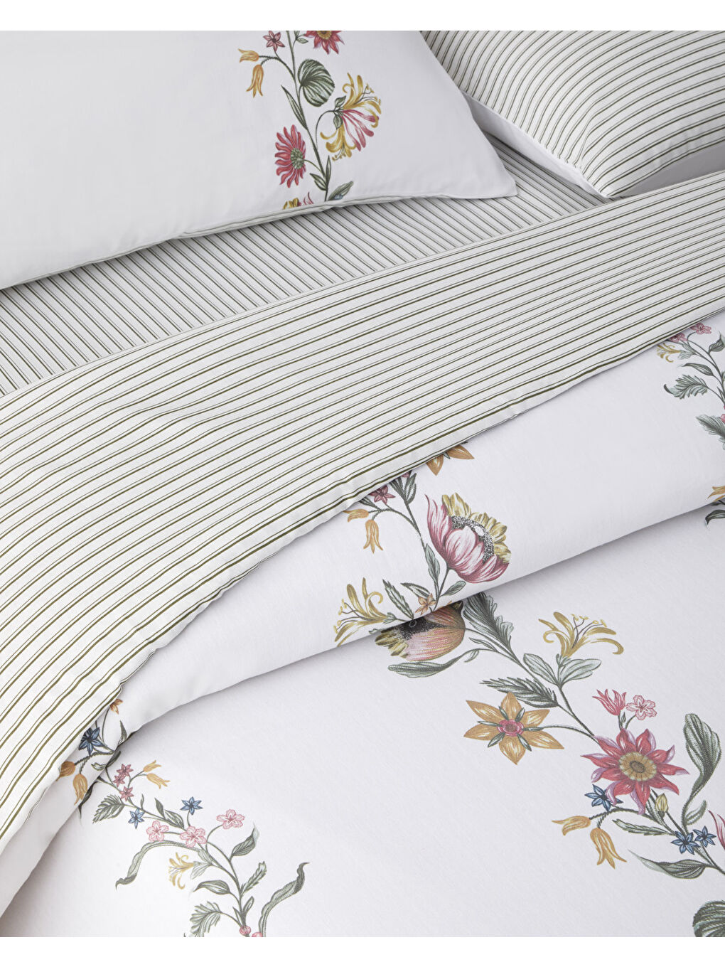 Fioreline Dijital Baskılı Kolay Ütülenir Çift Kişilik Nevresim Takımı 200x220 cm Yeşil-Sarı-5