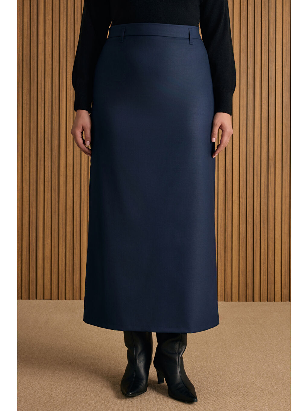 Lacivert Klasik Etek-2