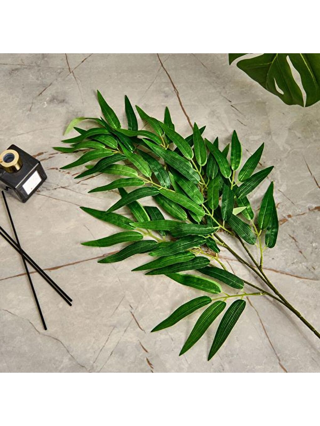 Deco Yapay Bamboo Yaprağı - Yeşil - 64 cm-1