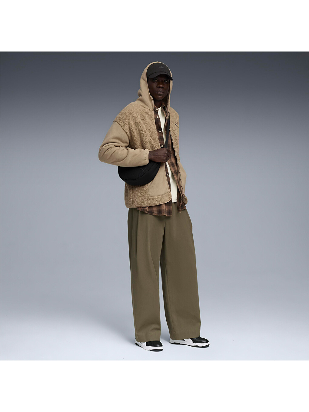 Essentials Elevated Erkek Bej Kapüşonlu Fermuarlı Sweatshirt-2