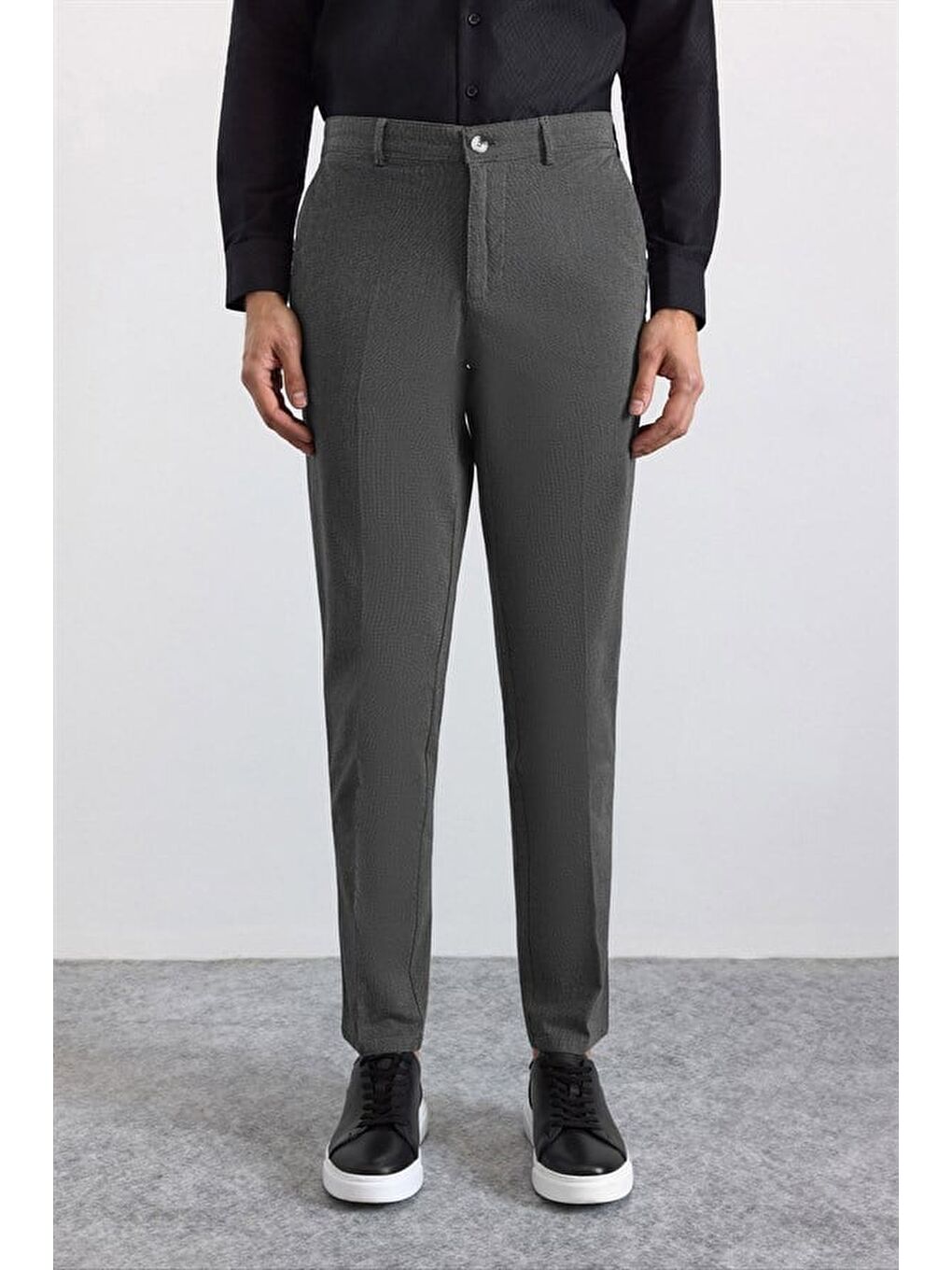 Siyah Regular Casual Pantolon-1