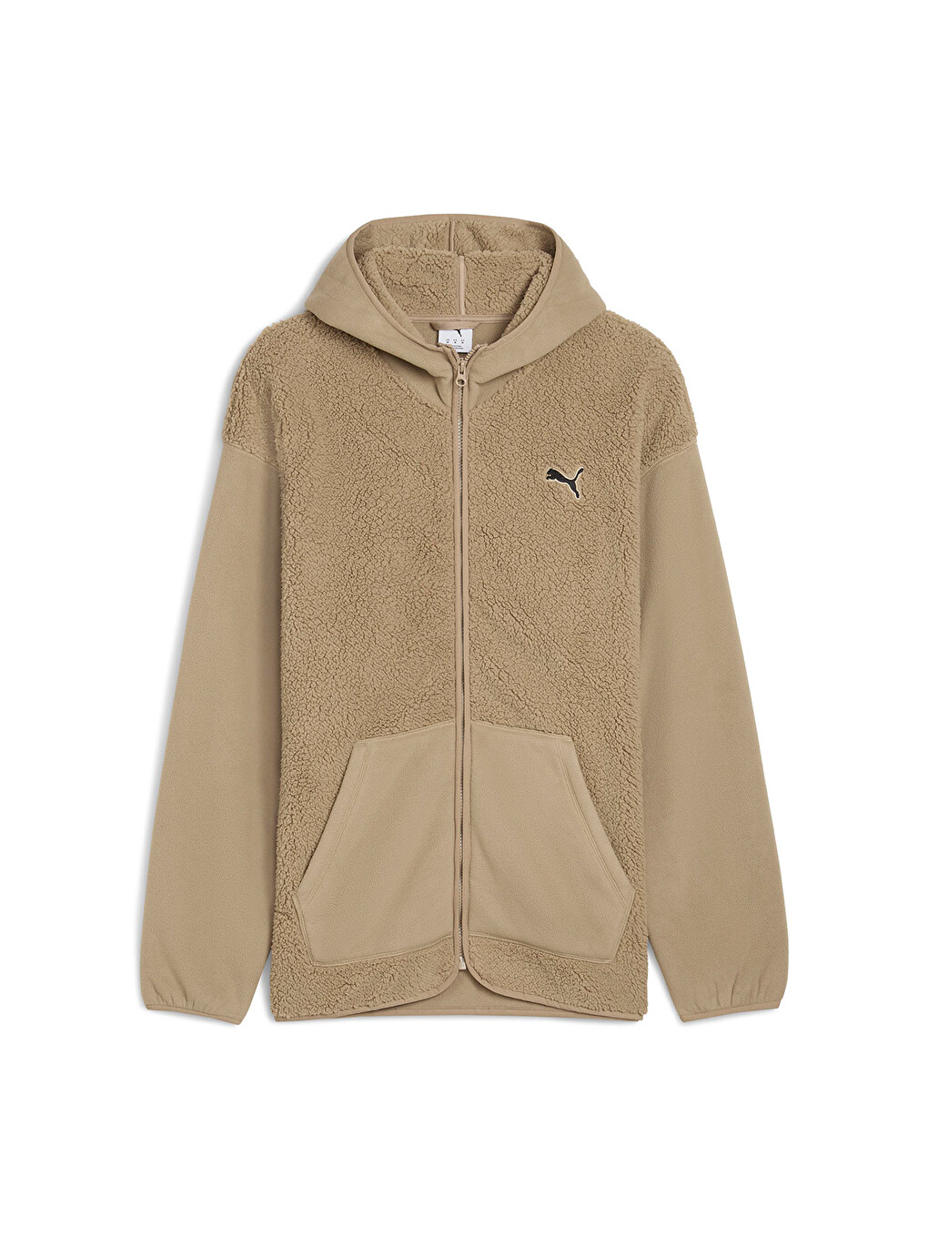 Essentials Elevated Erkek Bej Kapüşonlu Fermuarlı Sweatshirt-3