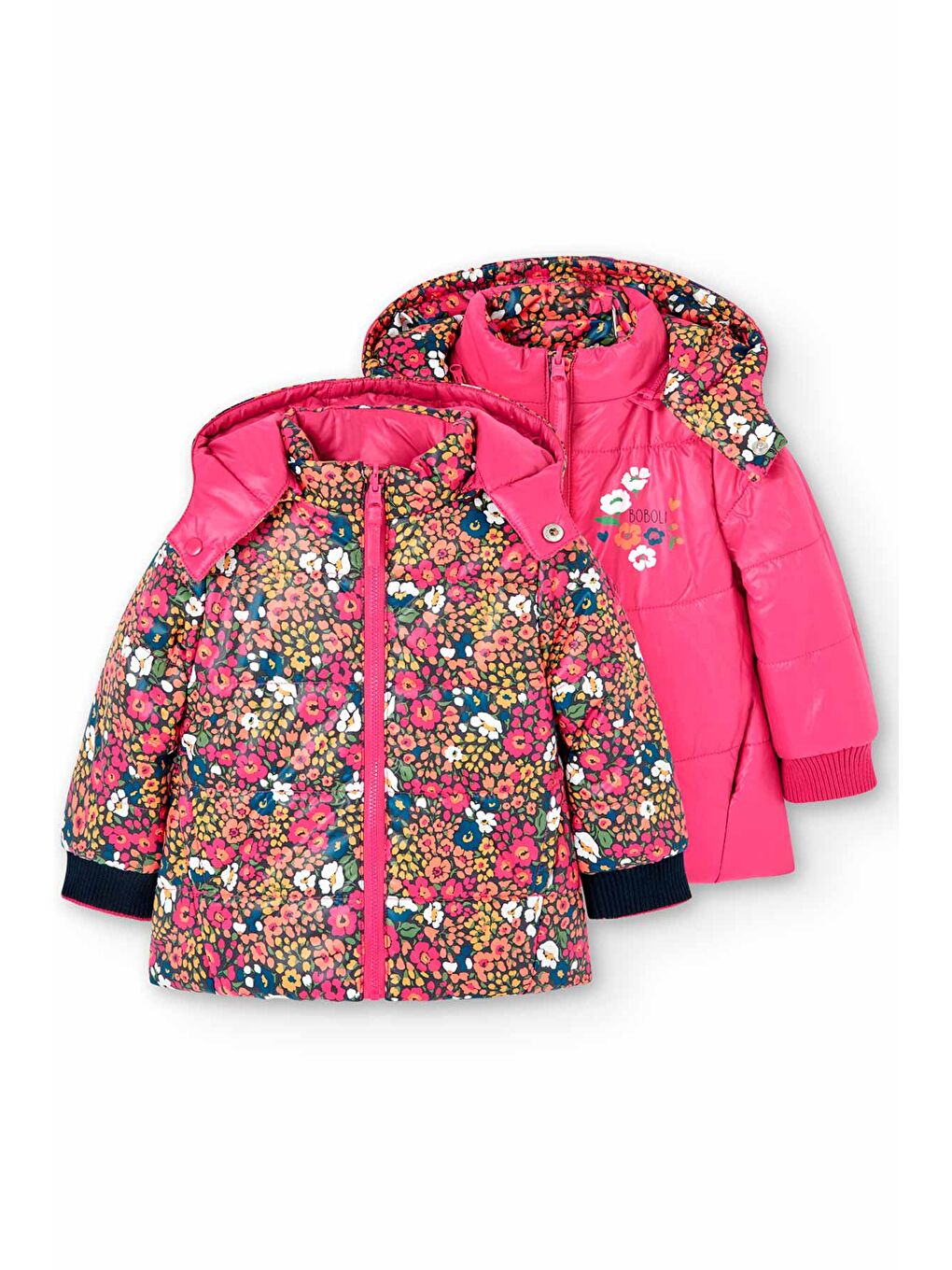 Pembe Kız Çocuk Mont Desenli-2