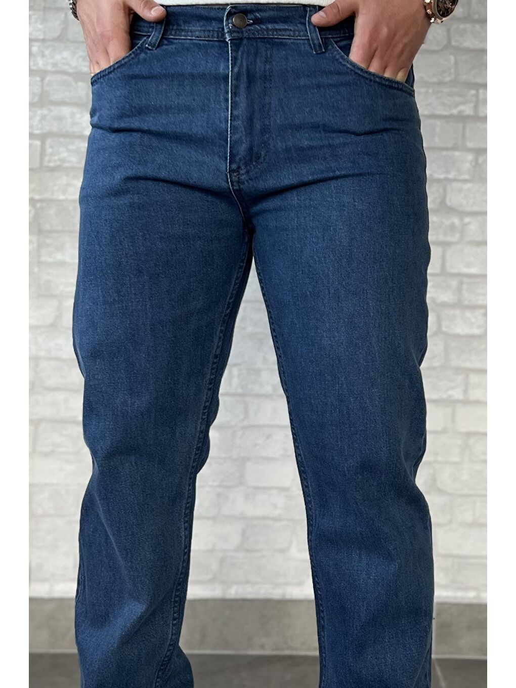 Mavi Erkek Fermuarlı Elastanlı Jean Pantolon-3