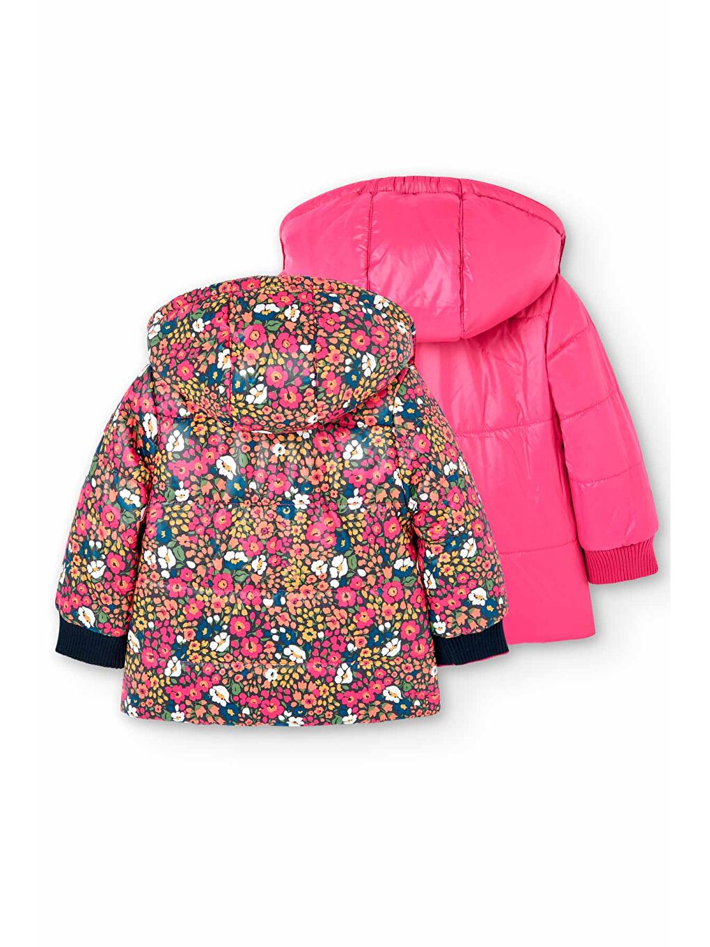 Pembe Kız Çocuk Mont Desenli-3
