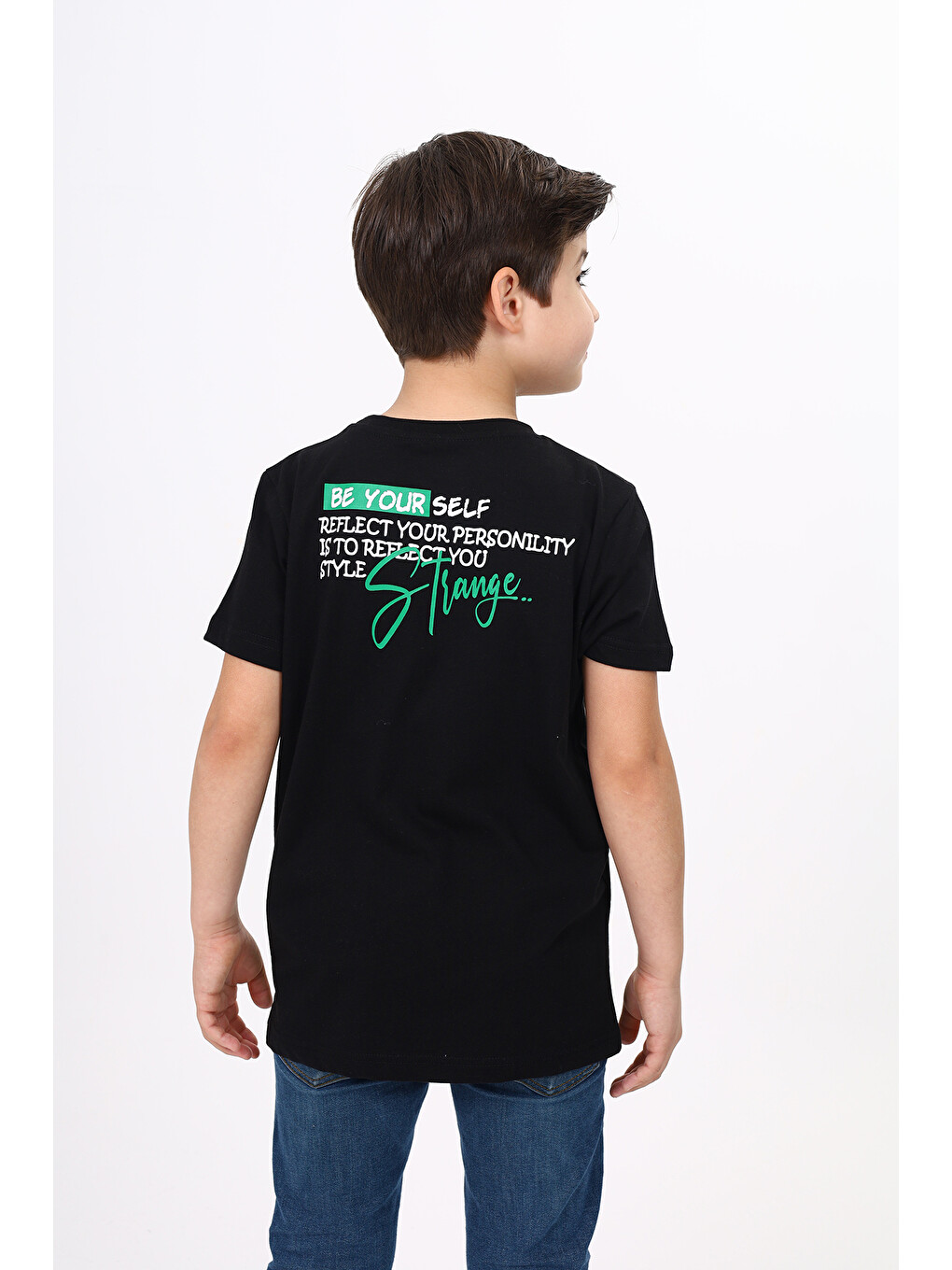 Siyah Erkek Çocuk Baskılı Tişört-2