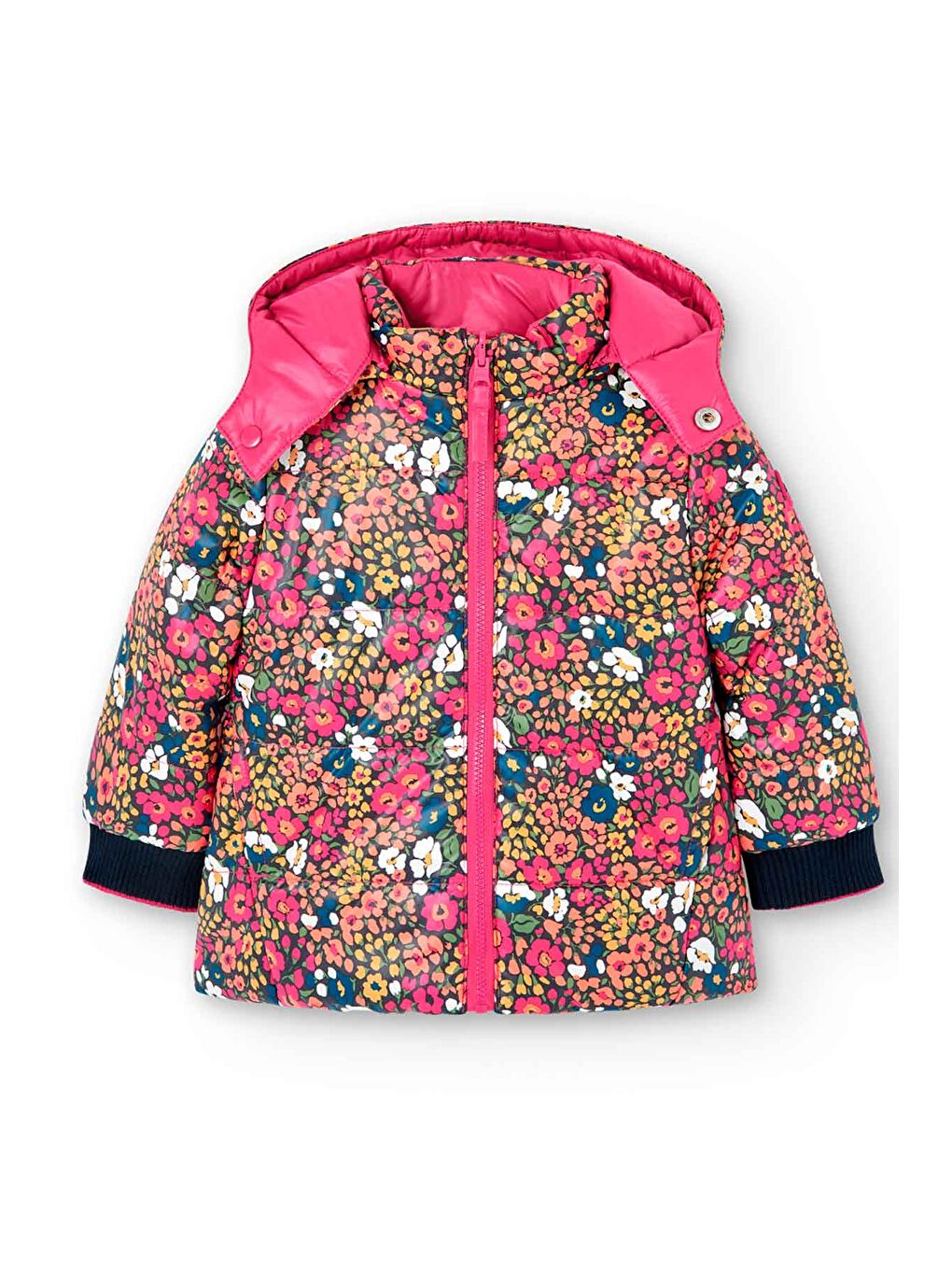 Pembe Kız Çocuk Mont Desenli-4