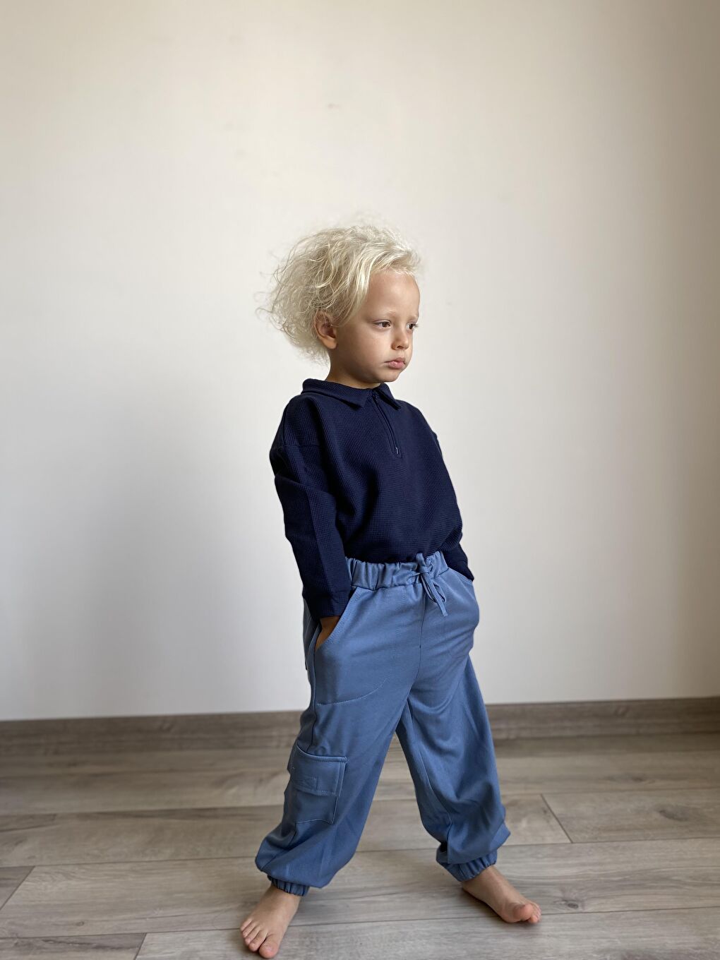 Mavi Barlas Pantolon-4