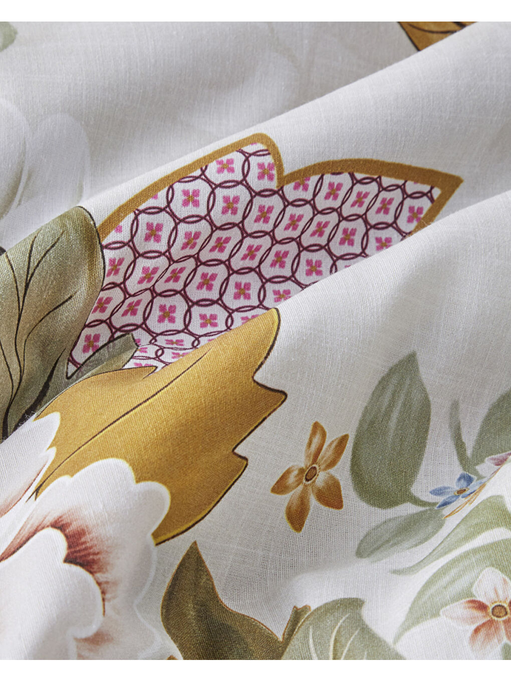 Bloomora Dijital Baskılı Kolay Ütülenir Çift Kişilik Nevresim Takımı 200x220 cm Bej-Sarı-4