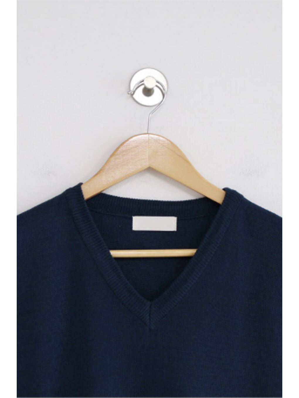 Erkek Lacivert V Yaka Oversize Süveter-6