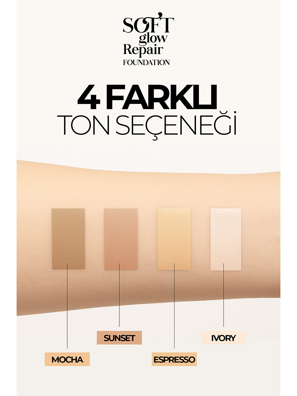 Mocha Soft Glow Repair Foundation Yumuşak Işıltılı Onarıcı Fondöten 30 ML-3
