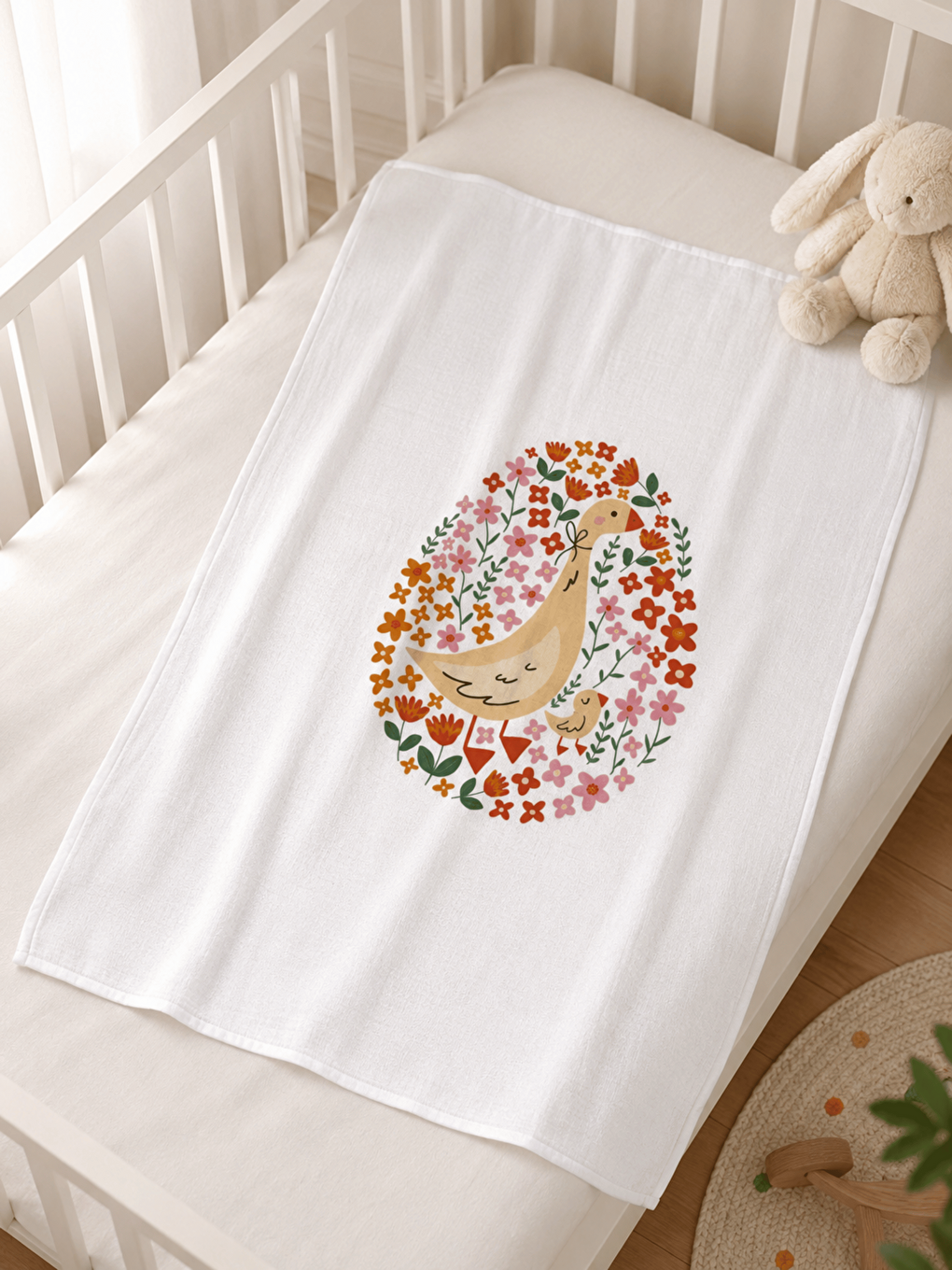 Turuncu Pamuklu Müslin Çok Amaçlı Bebek Örtüsü 75x110 Cm-1