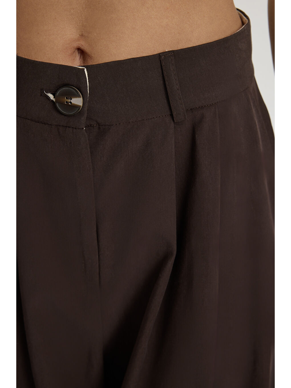 Kahverengi Mandy Kemer Detay Kahve Palazzo Pantolon-6