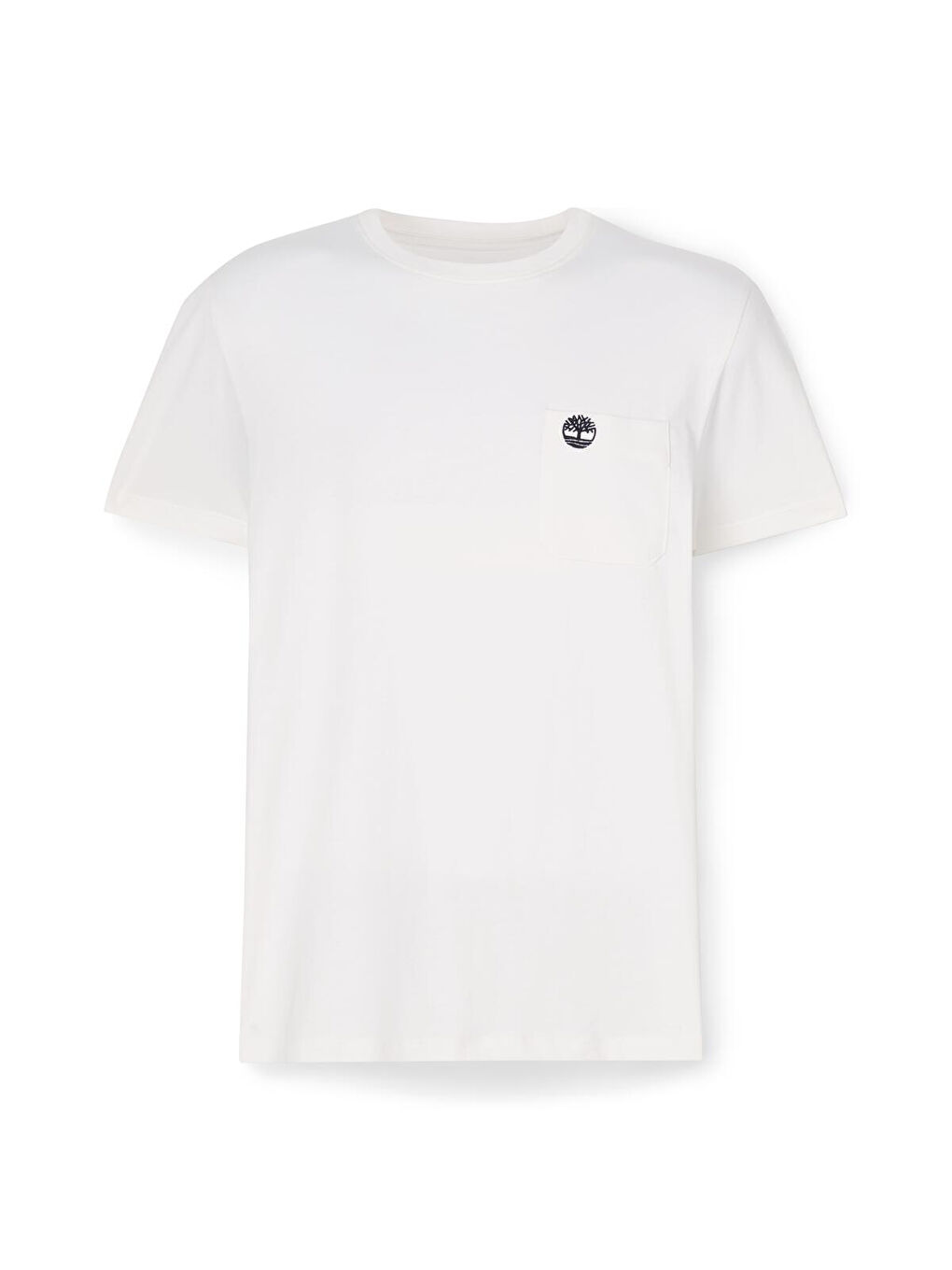 Dunstan River Chest Pocket Erkek Beyaz Yuvarlak Yaka Tişört-4